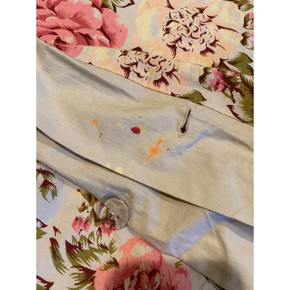 Cottagecore Cabbage Rose 100% Cotton King Duvet Cover & 2 Shams Pink, Olive